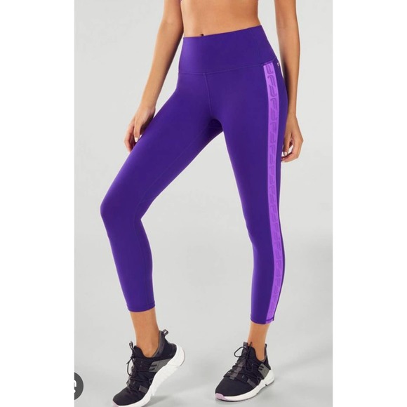 Fabletics Pants - FABLETICS Purple PowerHold Logo Seam 7/8 Leggings